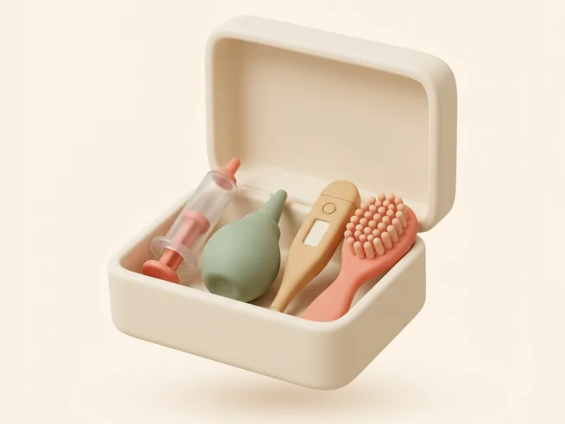 Baby Medicine Kit — Syringe, aspirator, thermometer, and brush in one box